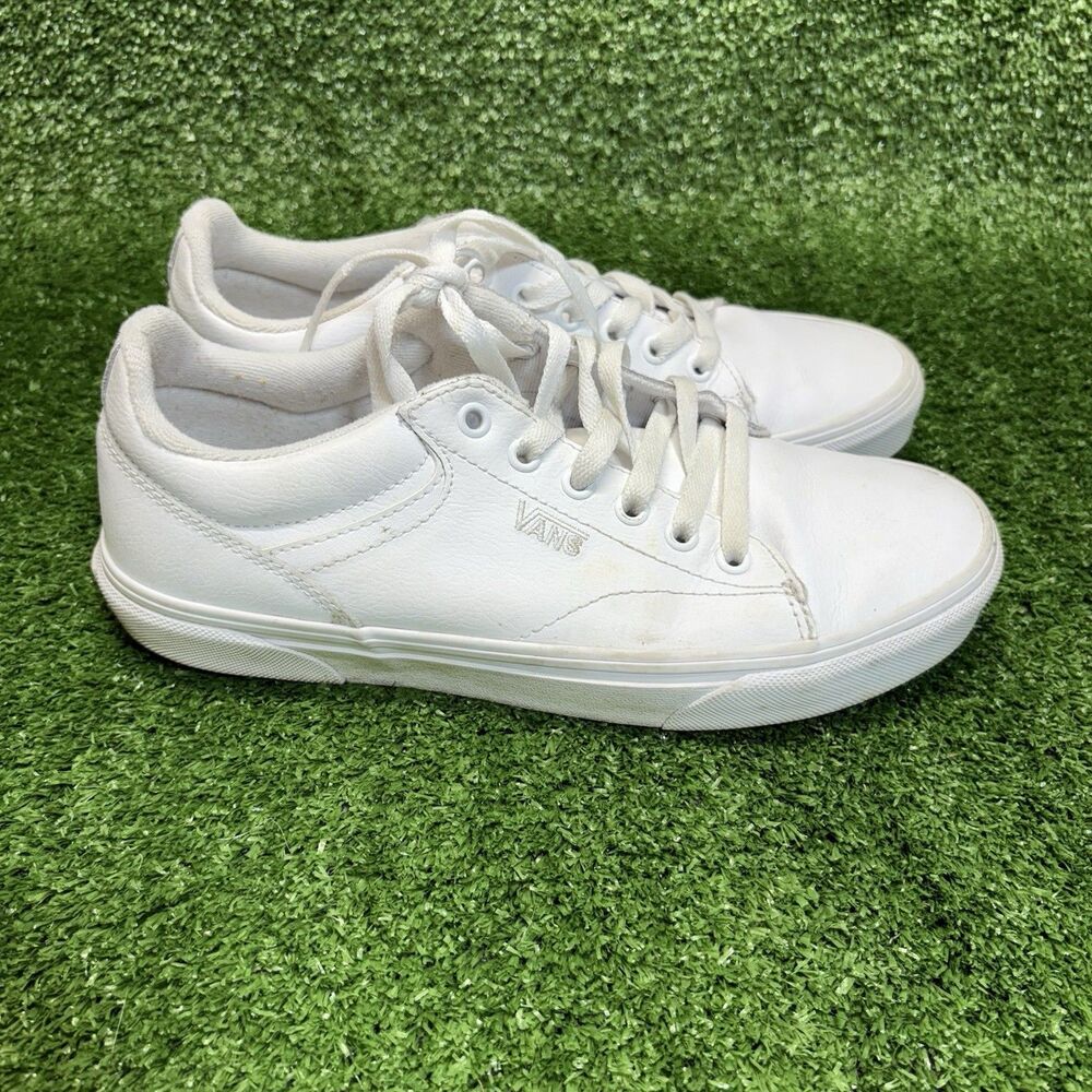 VANS Off The Wall Seldan Shoes Womens 9.5 Leather Sneakers White Low 500714